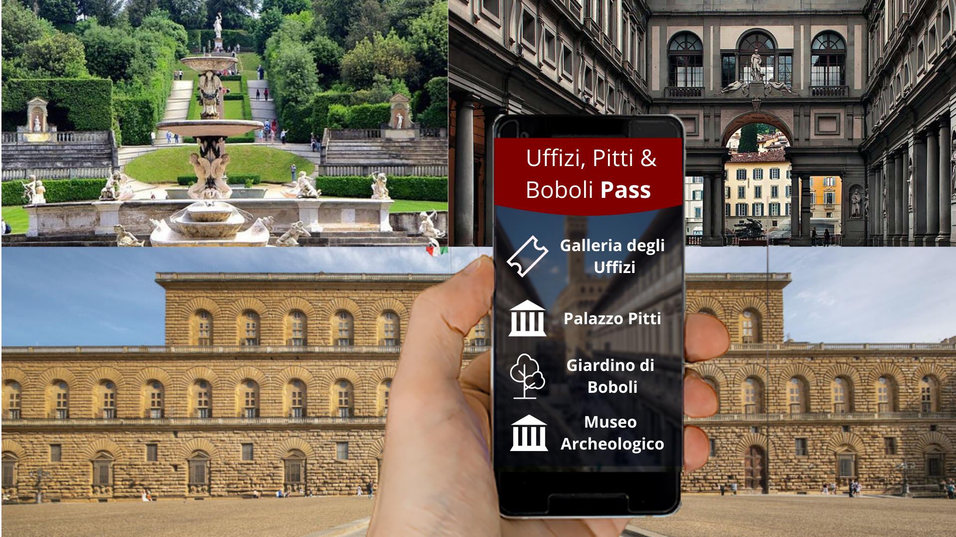 Uffizi Combined Ticket: UFFIZI, PITTI, BOBOLI & digital audioguide